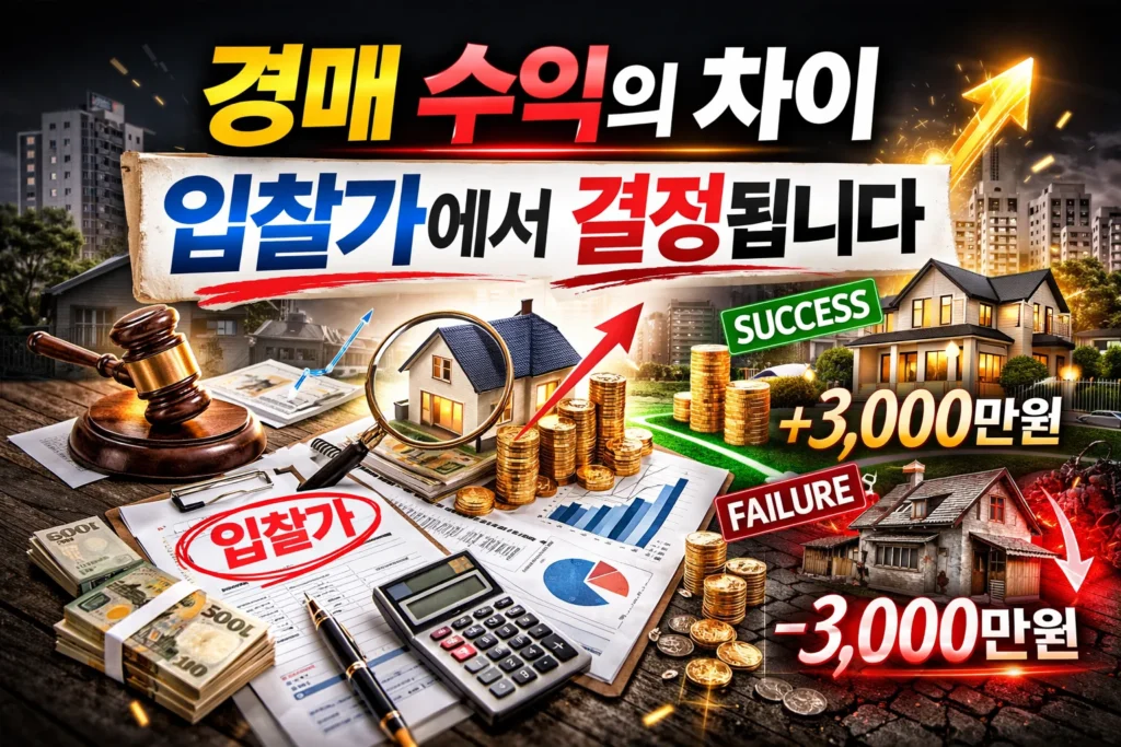 경매 수익의 차이 입찰가에서 결정됩니다 설명
