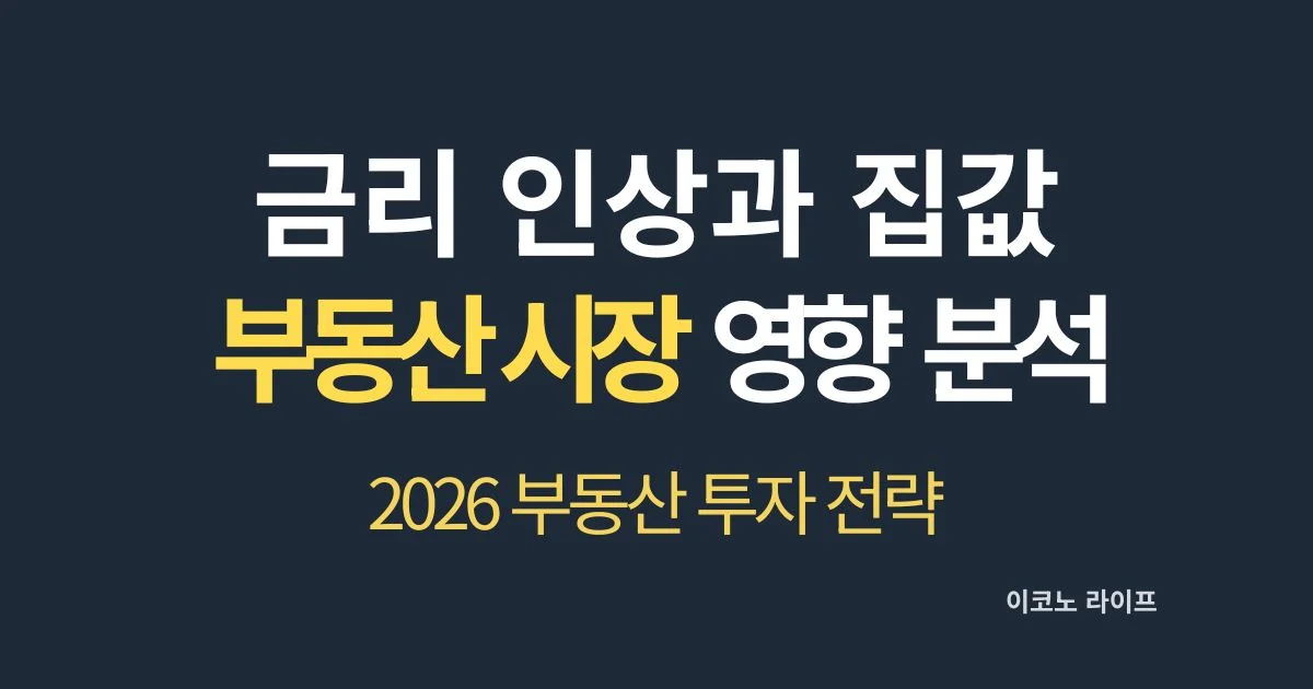 금리 인상과 집값 부동산 시장 영향 분석
