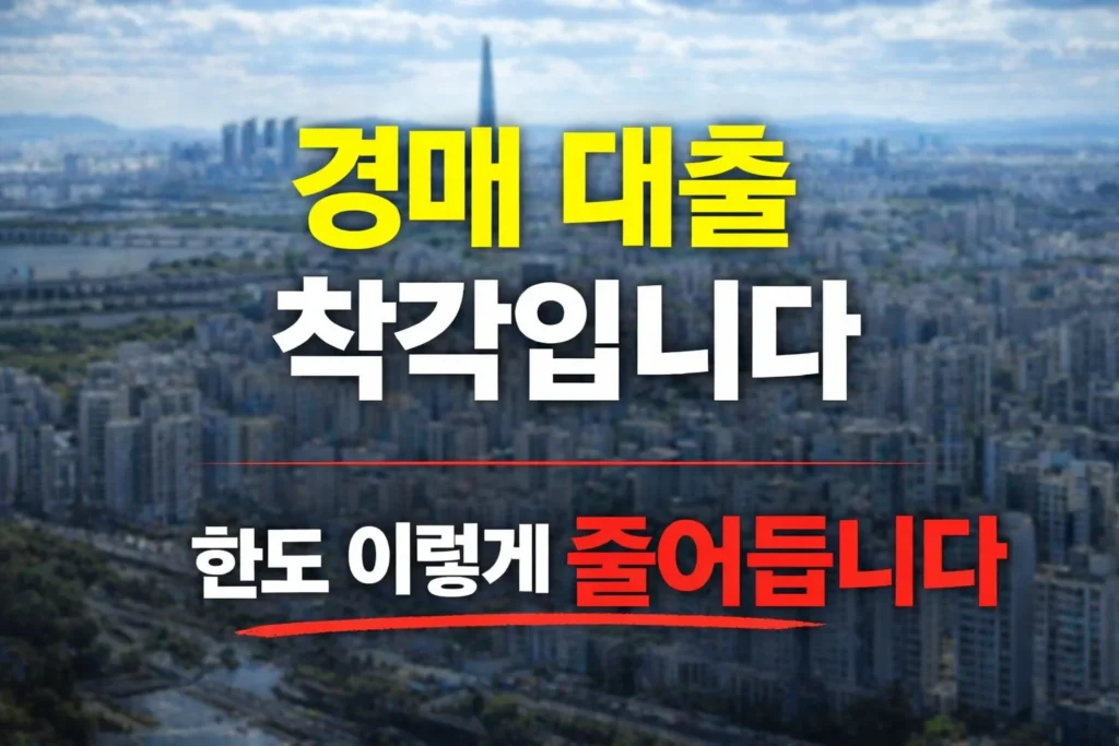 경매 대출 착각입니다_한도 이렇게 줄어듭니다 설명