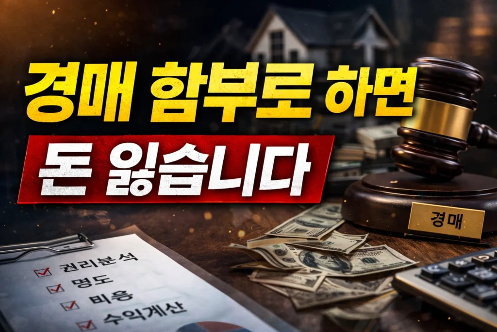 경매 함부로 하면 돈 잃습니다 설명