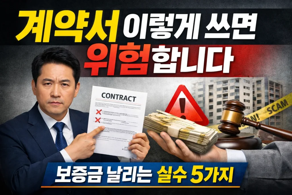 계약서 이렇게 쓰면 위험합니다. 보증금 날리는 실수 5가지