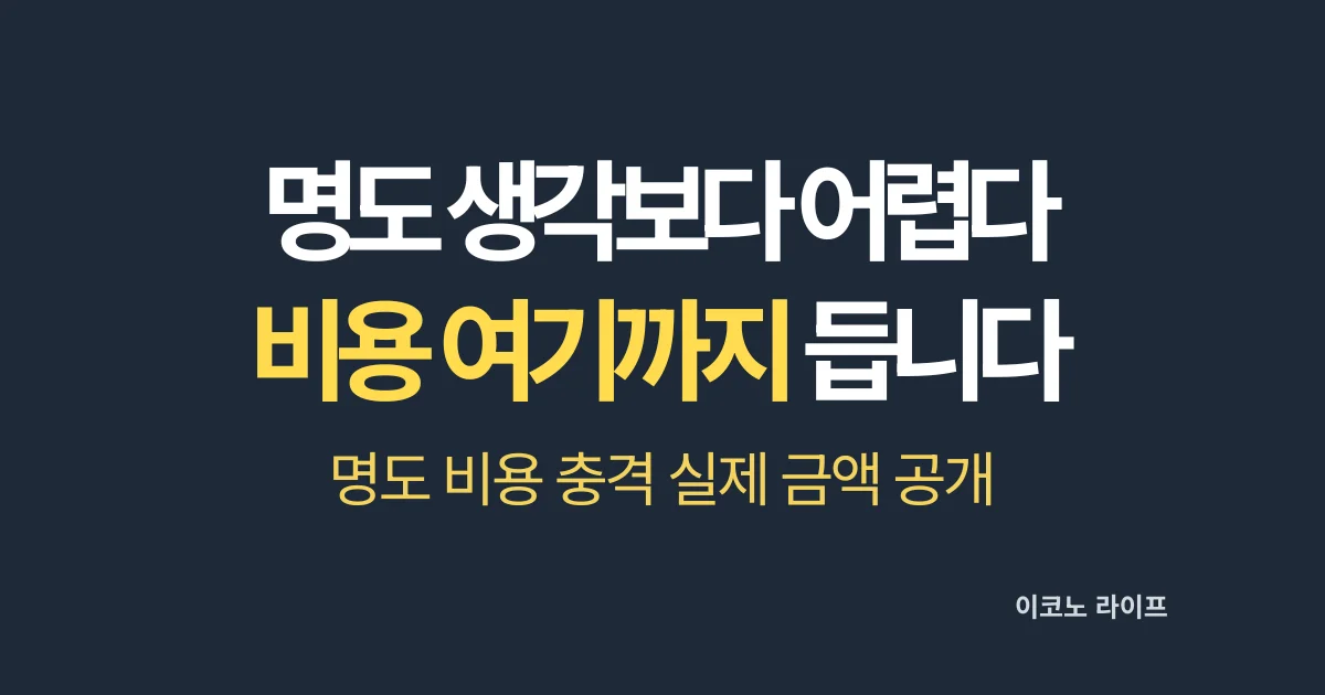 명도 생각보다 어렵다_비용 여기가지 듭니다
