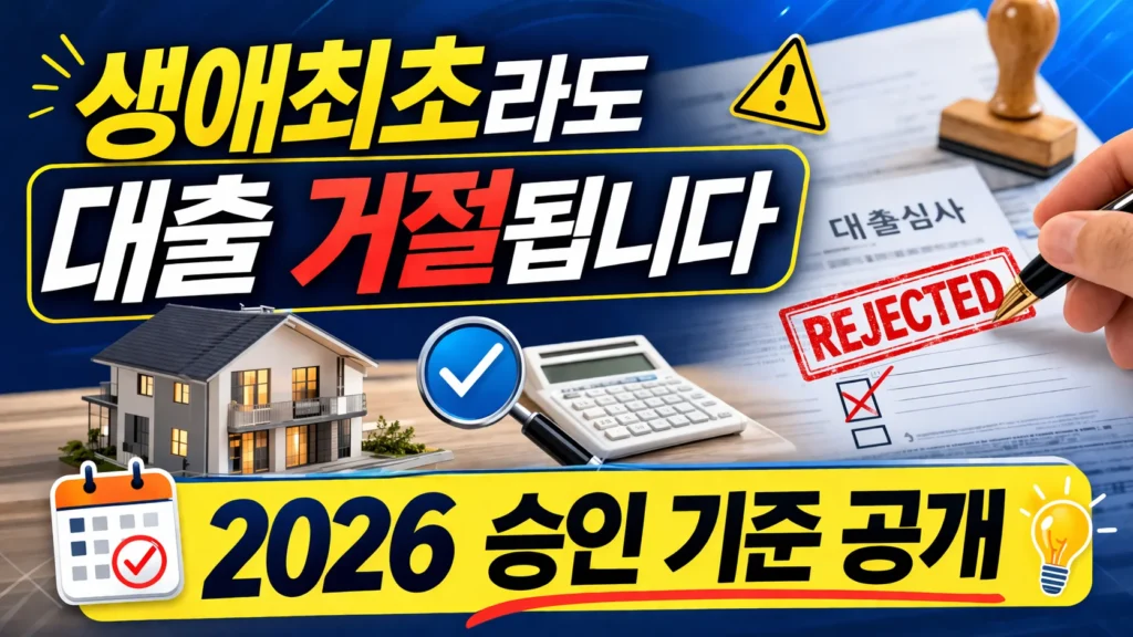 생애최초라도 대출 거절됩니다_2026 승인 기준 공개 설명