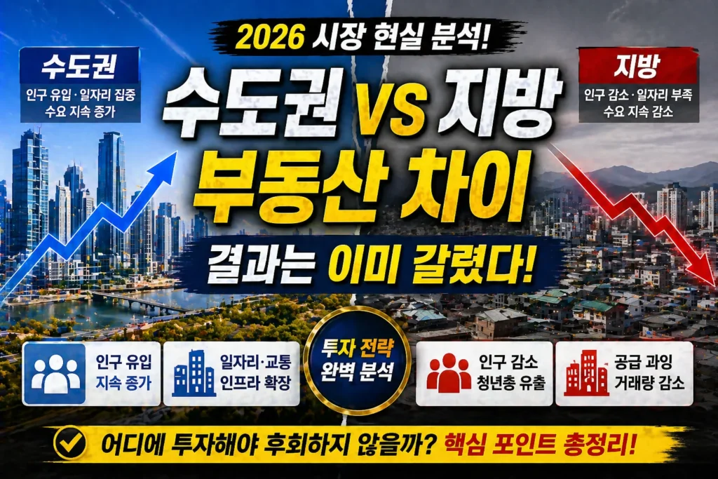 수도권 vs 지방 부동산 차이, 결과는 이미 갈렸다 설명