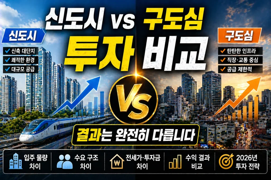 신도시 vs 구도심 투자 비교 결과는 완전히 다릅니다