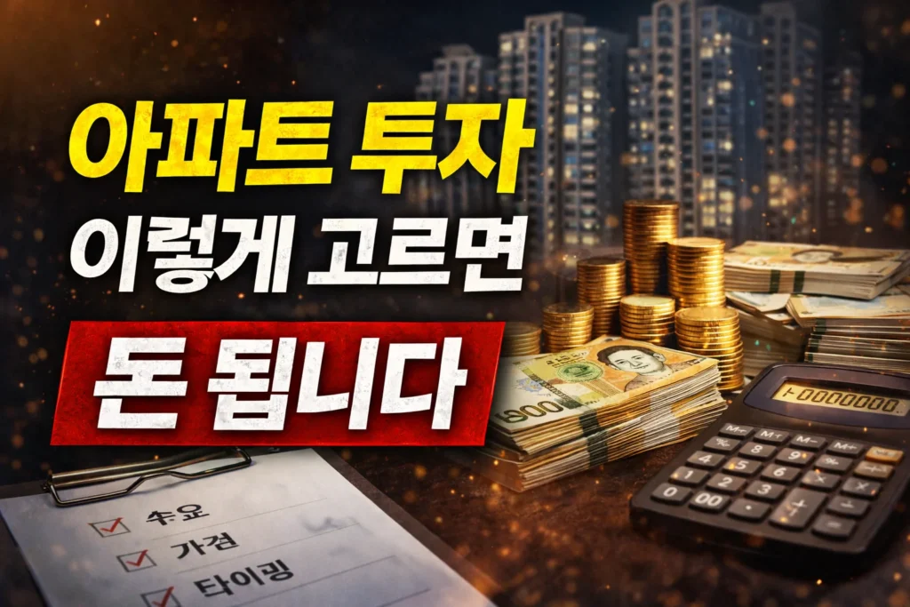 아파트 투자 이렇게 고르면 돈 됩니다 설명