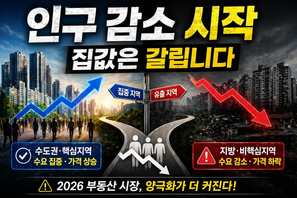 인구 감소 시작 집값은 갈립니다 설명