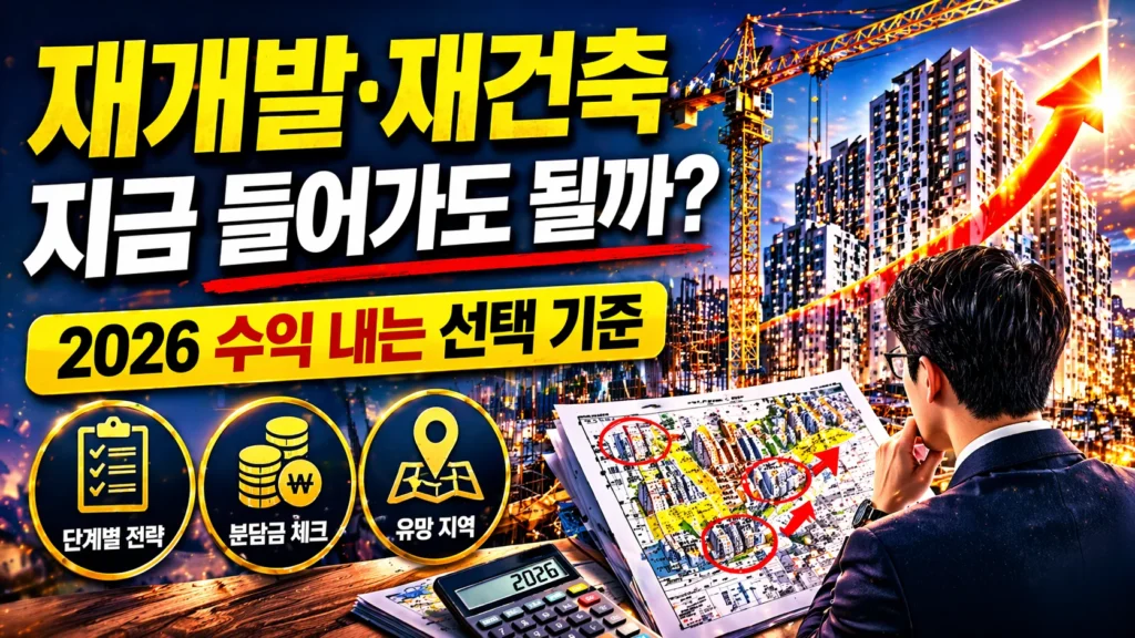 재개발 재건축 지금 들어가도 될까 설명