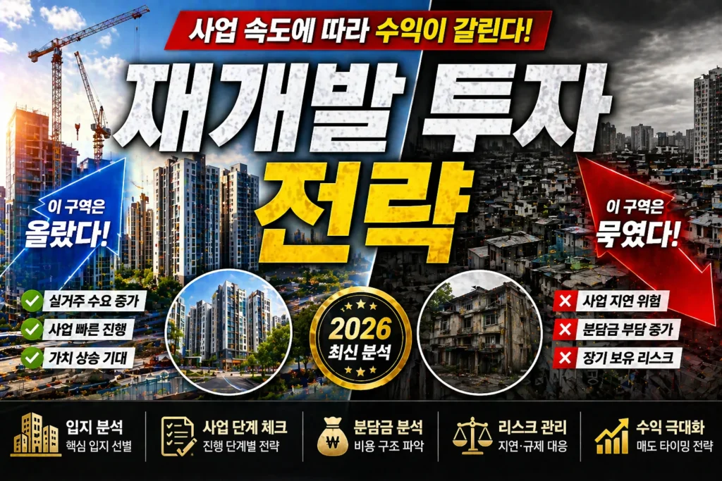 재개발 투자 전략 사업 속도에 따라 수익이 갈린다 설명