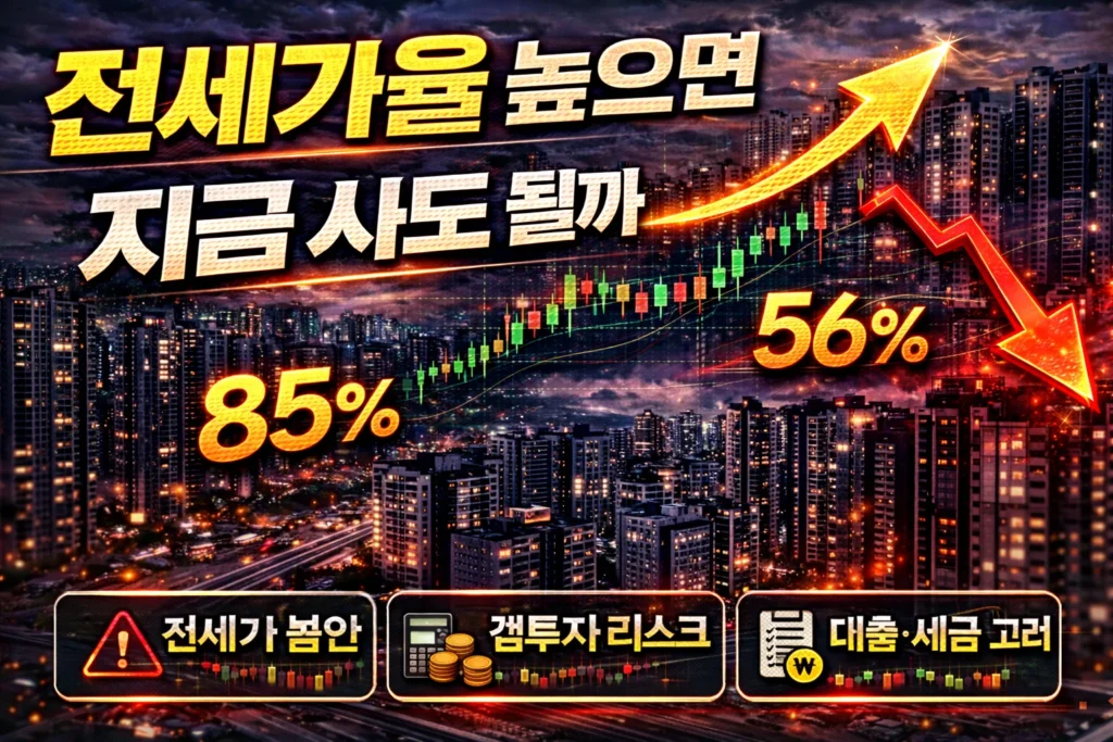 전세가율 높으면 지금 사도 될까 설명