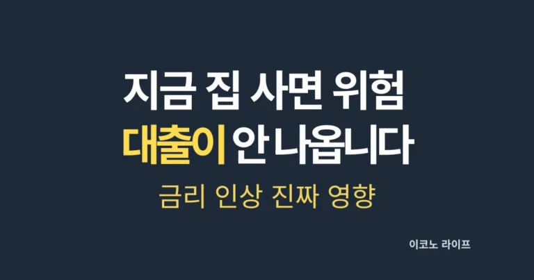 지금 집 사면 위험 대출이 안 나옵니다 설명