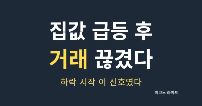 집값 급등 후 거래 끊겼다, 하락 시작 신호