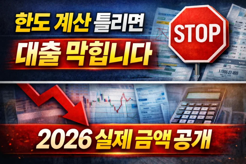 한도 계산 틀리면 대출 막힙니다_2026 실제 금액 공개 설명