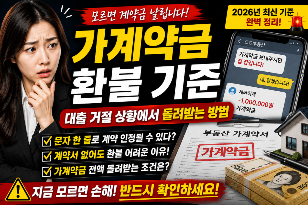  가계약금 환불 기준, 대출 거절 상활에서 돌려받는  방법