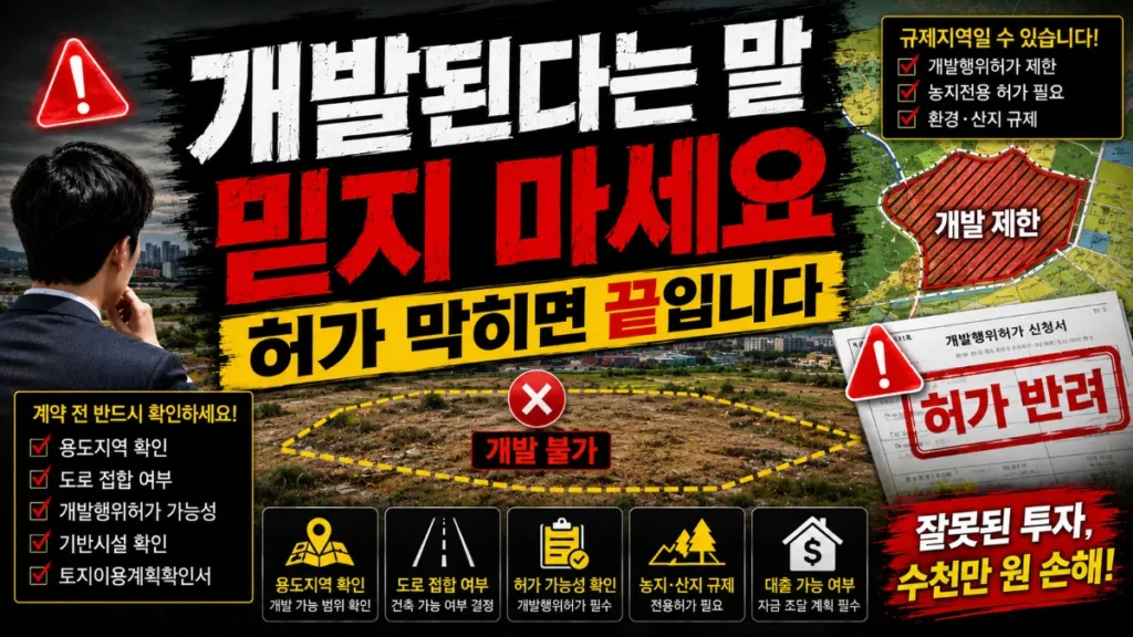 개발된다는 말 믿지 마세요. 허가 막히면 끝입니다