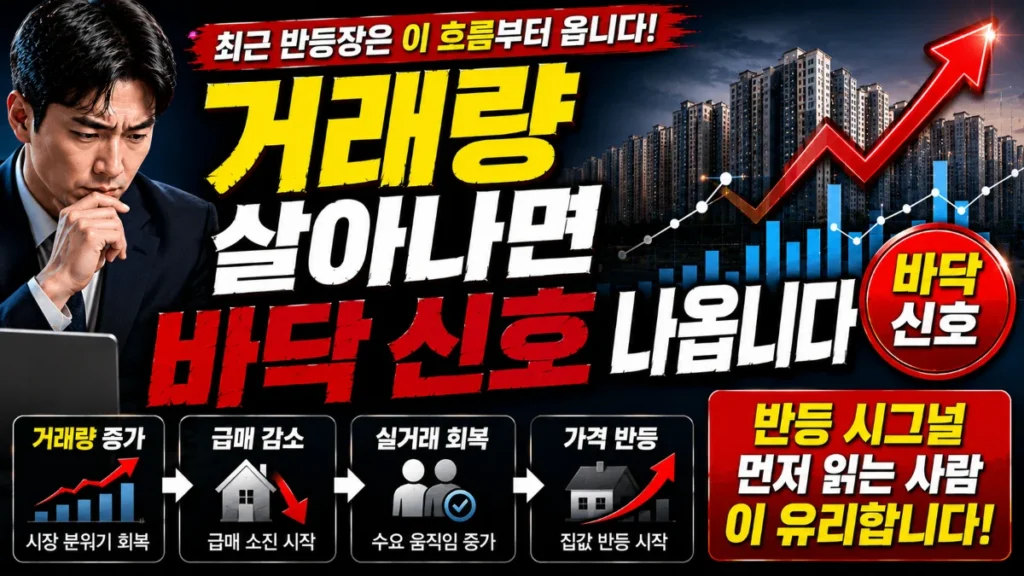 거래량 살아나면 바닥 신호 나옵니다. 최근 반등장은 이 흐름부터 옵니다.
