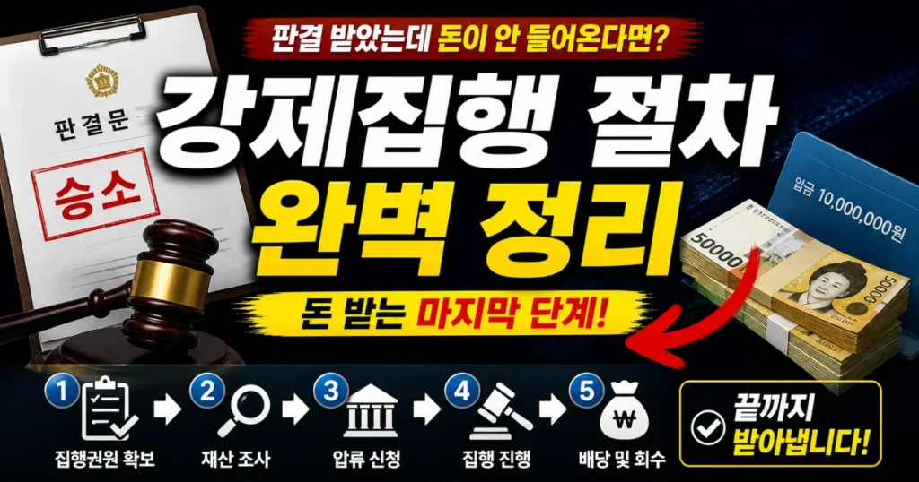 강제집행 절차 완벽 정리, 돈 받는 마지막 단계