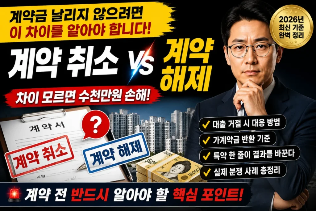 게약 취소 vs 계약 해제, 차이 모르면 수천만원 손해!