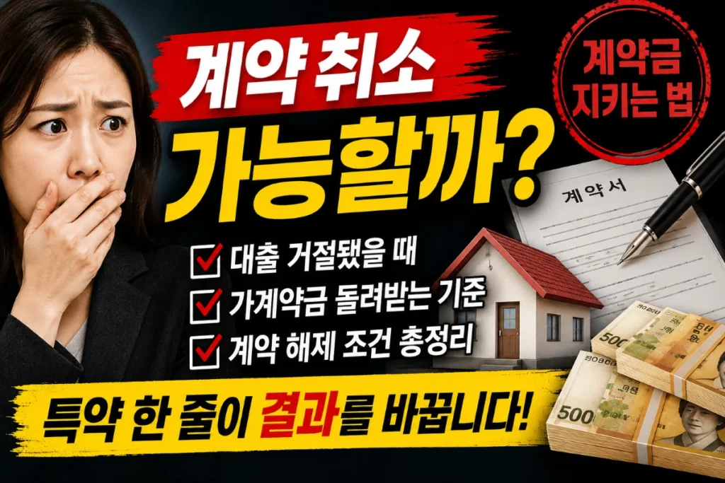 계약 취소 가능할까? 특약 한 줄이 결과를 바꾼다