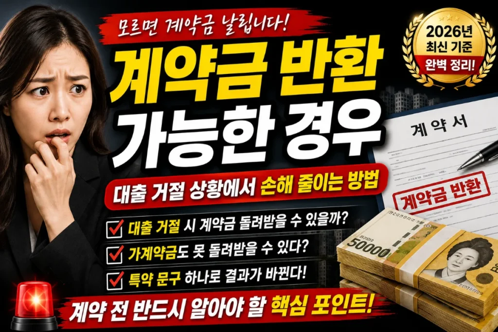 계약금 반환 가능한 경우, 대출 거절 상황에서 손해 줄이는 방법