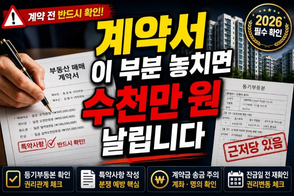 계약서 이 부분 놓치면 수천만 원 날립니다