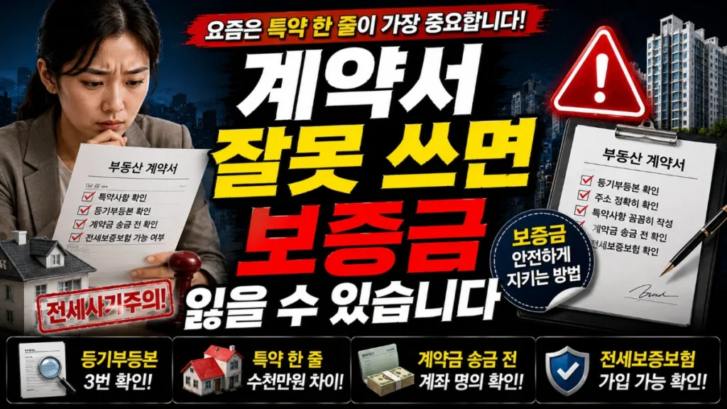 계약서 잘못 쓰면 보증금 잃을 수 있습니다. 특약 한 줄이 가장 중요