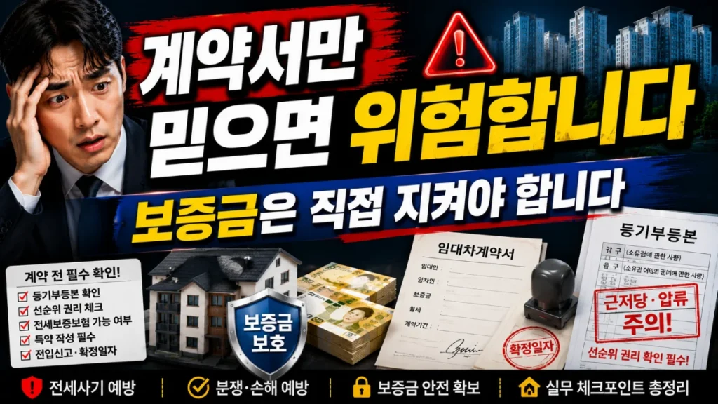계약서만 믿으면 위험. 보증금은 직접 지켜야 한다