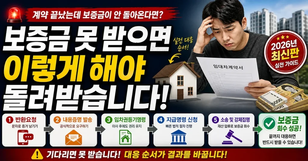 보증금 못 받으면 이렇게 해야 돌려받습니다