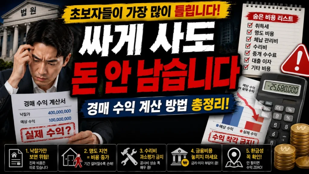 싸게 사도 돈 안 남습니다. 초보자들이 가장 많이 틀립니다