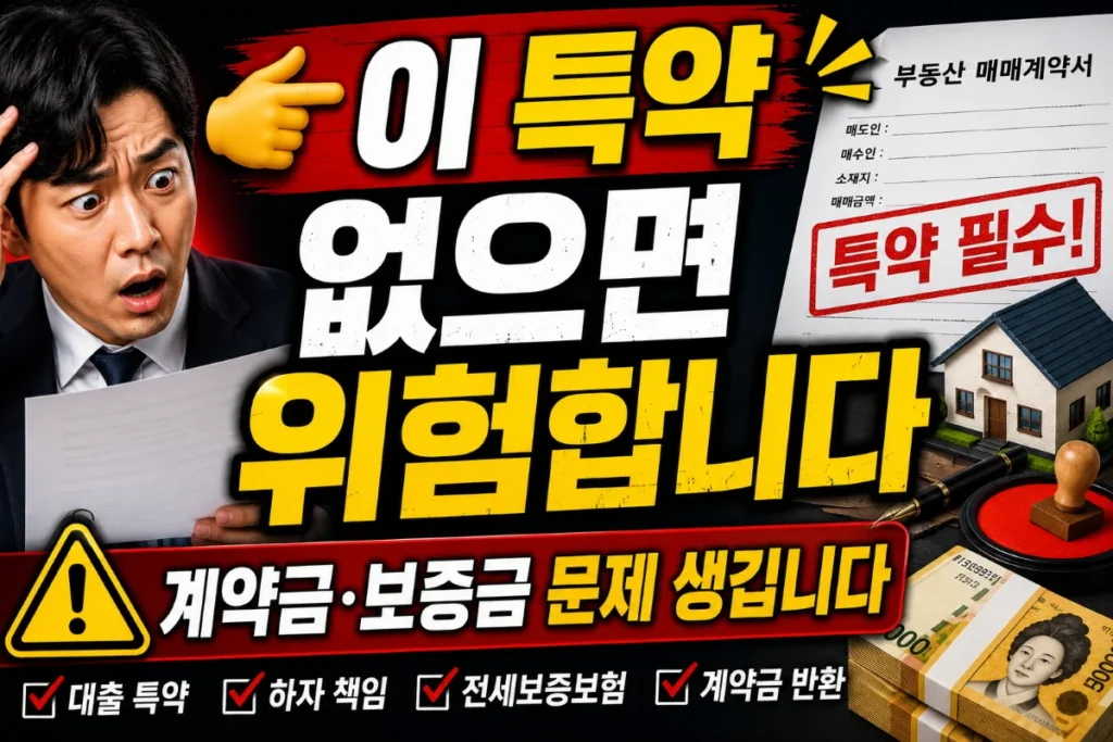 이 특약 없으면 위험합니다. 계약금·보증금 문제 생깁니다