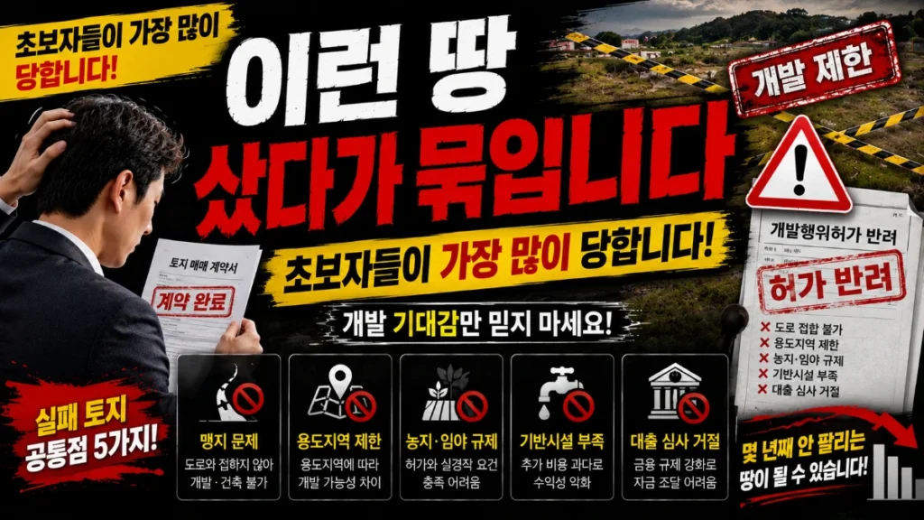 이런 땅 샀다가 묶입니다. 초보자들이 가장 많이 당합니다
