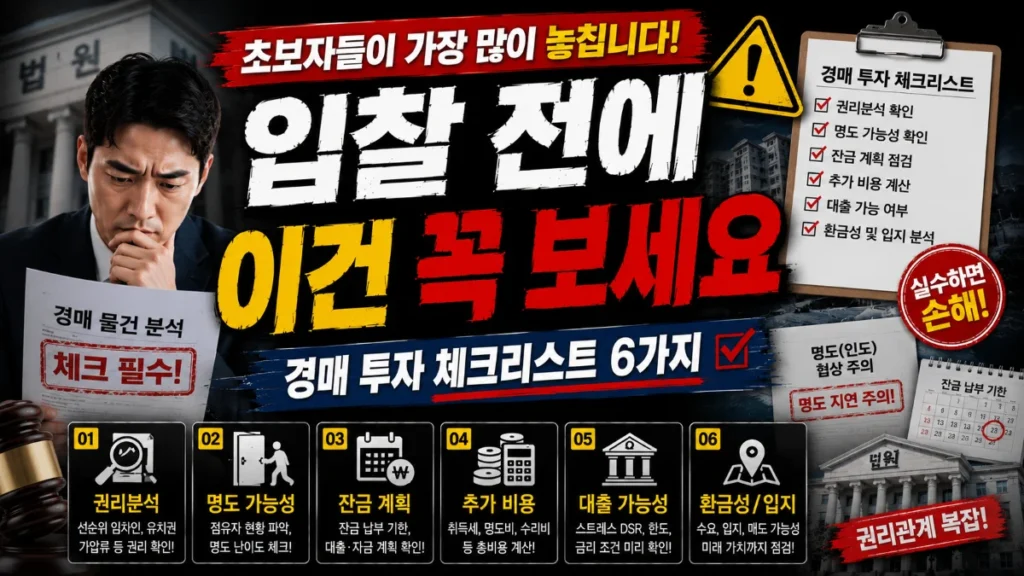 입찰 전에 이건 꼭 보세요. 경매 투자 체크리스트 6가지