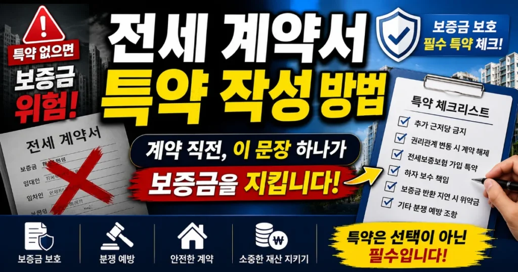 전세 계약서 특약 작성 방법 설명