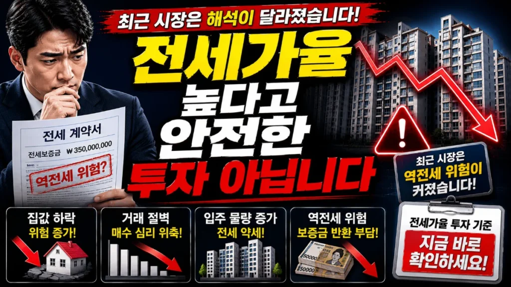 전세가율 높다고 안전한 투자 아닙니다. 최근 시장은 해석이 달라졌다