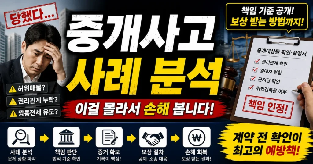 중개사고 사례 분석, 이걸 몰라서 손해 봅니다