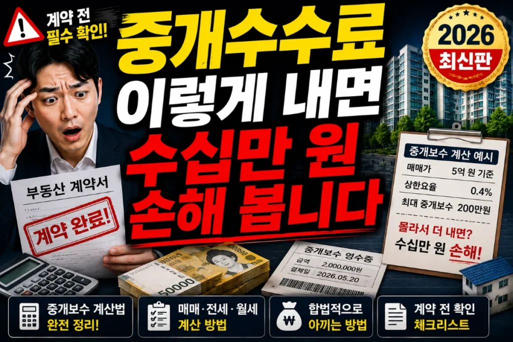 중개수수료 이렇게 내면 수십만 원 손해 봅니다