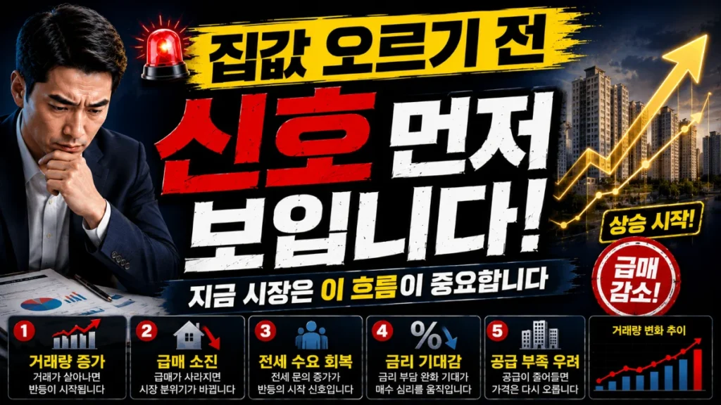 집값 오르기 전 신호 먼저 보입니다. 지금 시장은 이 흐름이 중요합니다.