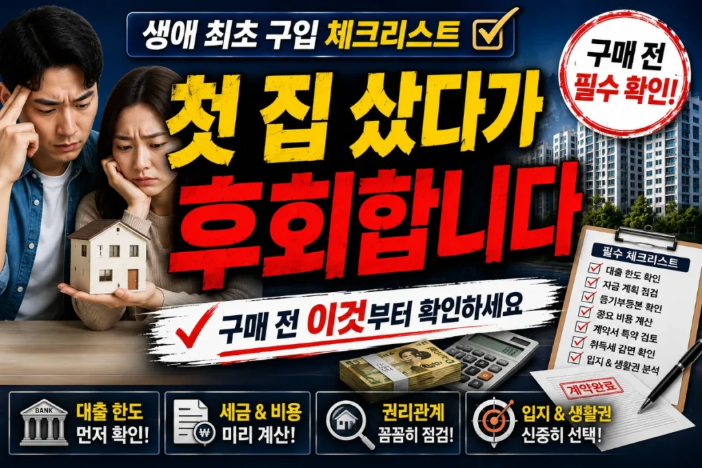 첫 집 샀다가 후회합니다. 구매 전 이것부터 확인하세요