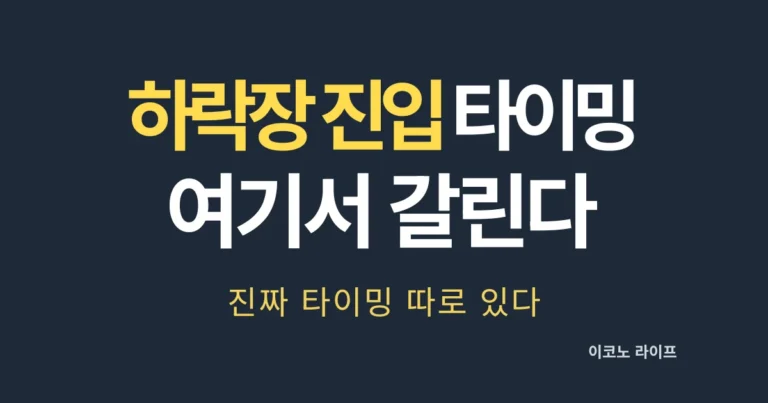 하락장 진입 타이밍 여기서 갈린다 설명