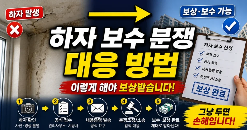 하자 보수 분쟁 대응 방법, 이렇게 해야 보상받는다