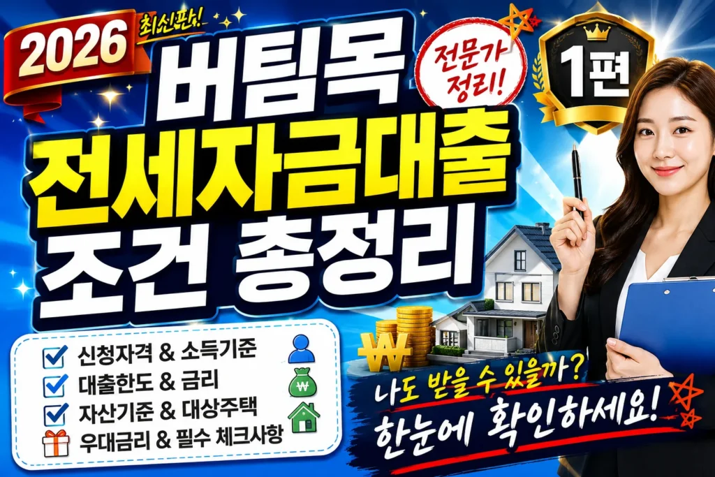 2026 버팀목 전세자금대출 조건 총정리 1편