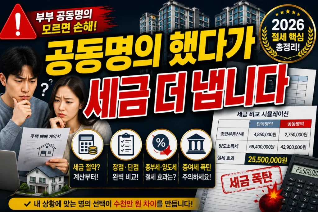 공동명의 했다가 세금 더 냅니다. 부부 공동명의 모르면 손해