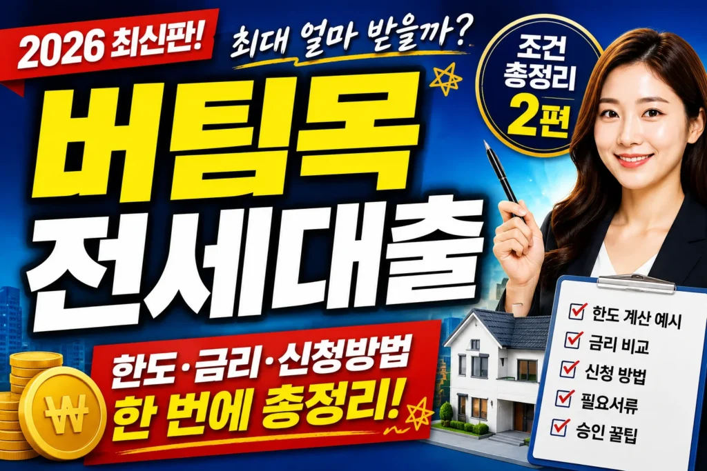 버팀목 전세자금대출, 한도·금리·신청방법 한 번에 총정리
