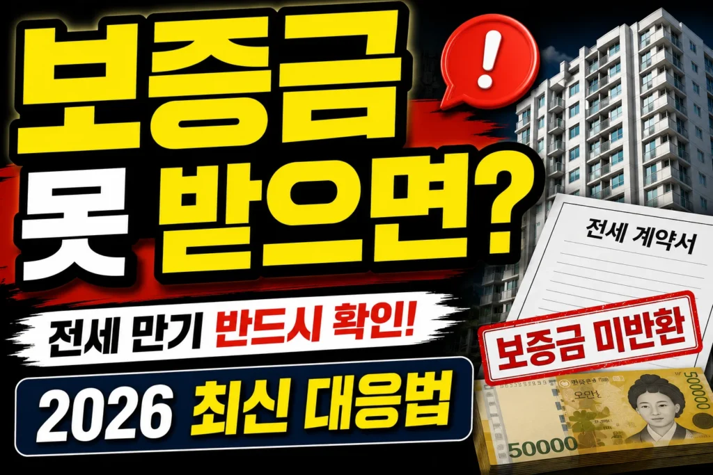 보증금 못 받으면, 전세 만기 반드시 확인, 2026 최신 대응