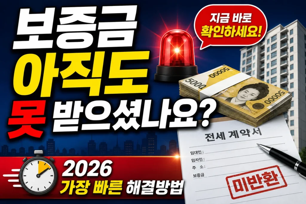보증금 아직도 못 받으셨나요? 2026 가장 빠른 해결방법