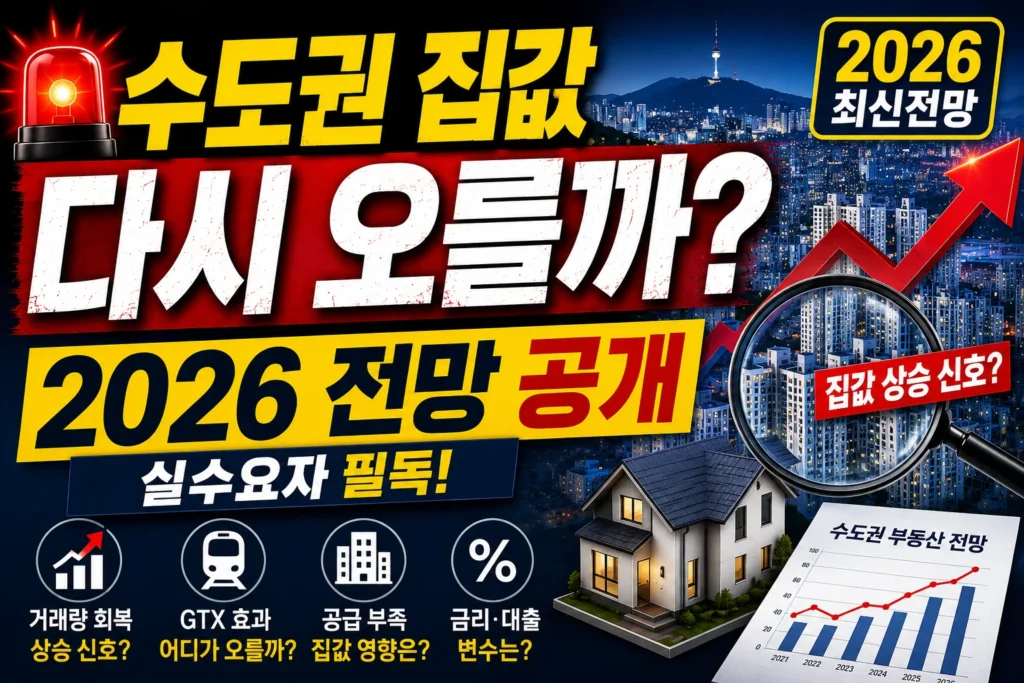 수도권 집값 다시 오를까, 2026 전망 공개