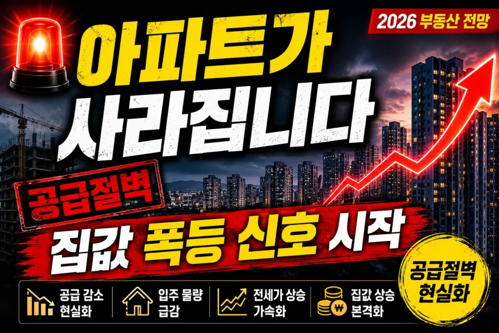 아파트가 사라집니다. 집값 폭등 신호 시작, 공급절벽