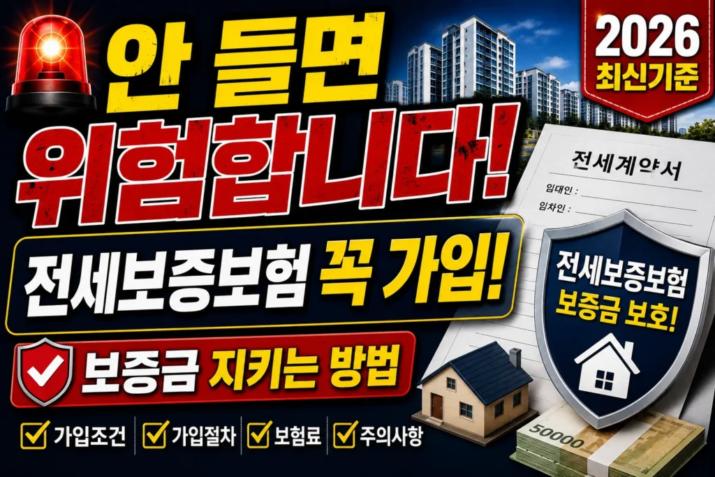 안 들면 위험합니다. 전세보증보험 꼭 가입. 보증금 지키는 방법