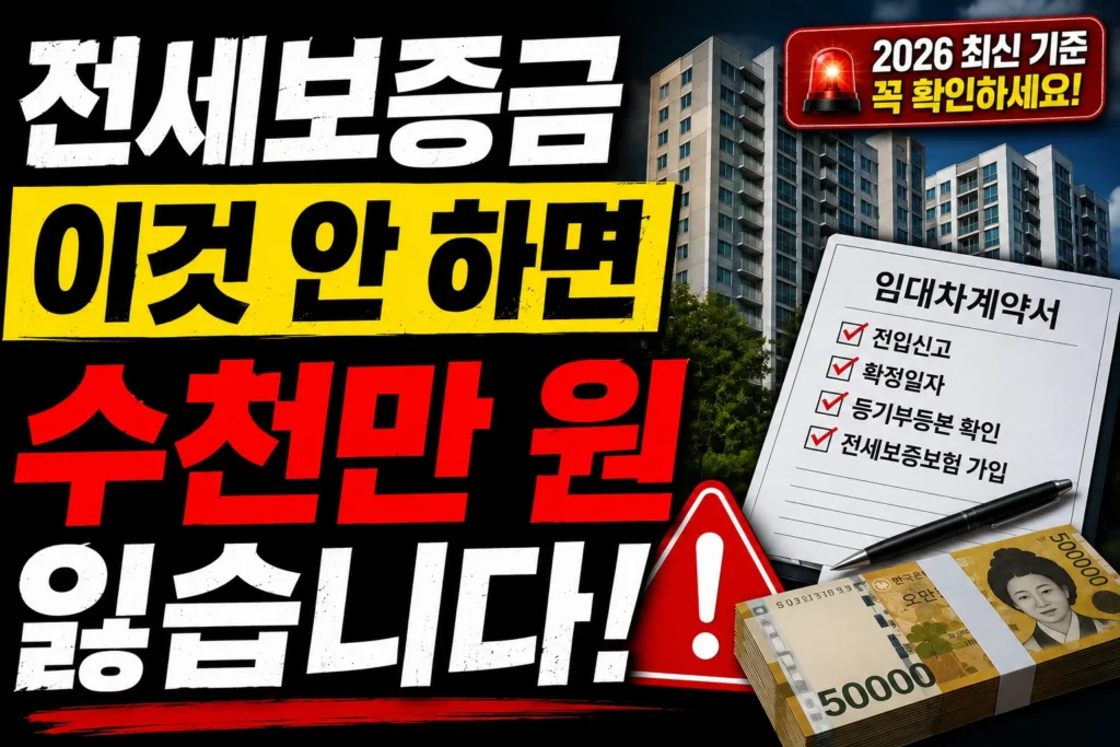 전세보증금, 이것 안 하면 수천만 원 잃습니다
