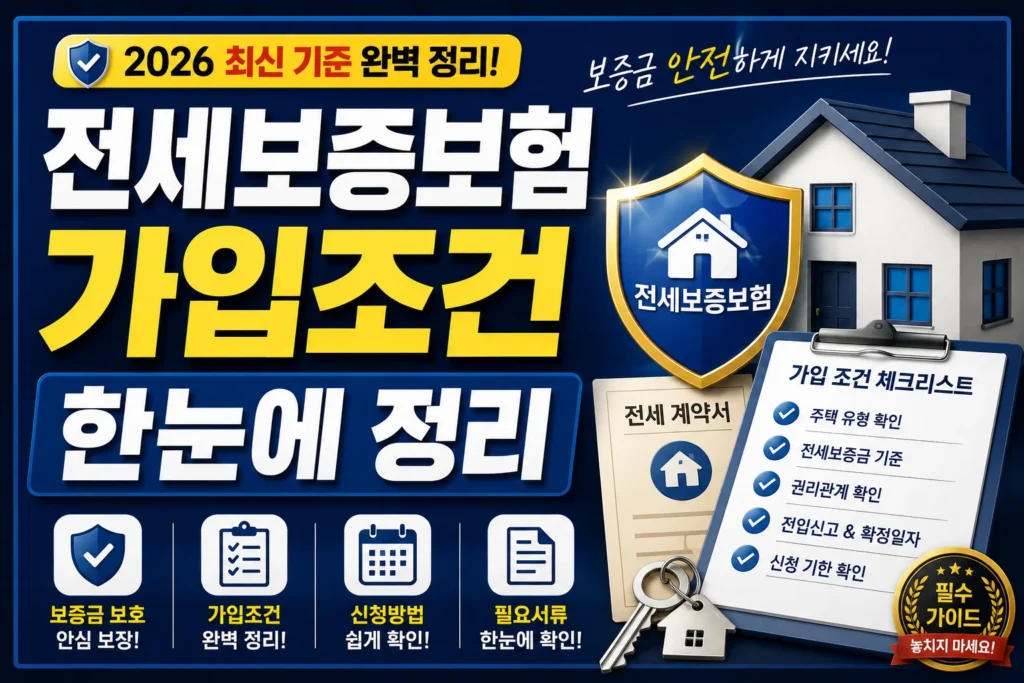 전세보증보험 가입조건 한눈에 정리